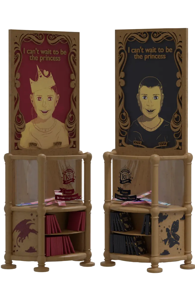 a picture of the final design of two toothbrush donation boxes